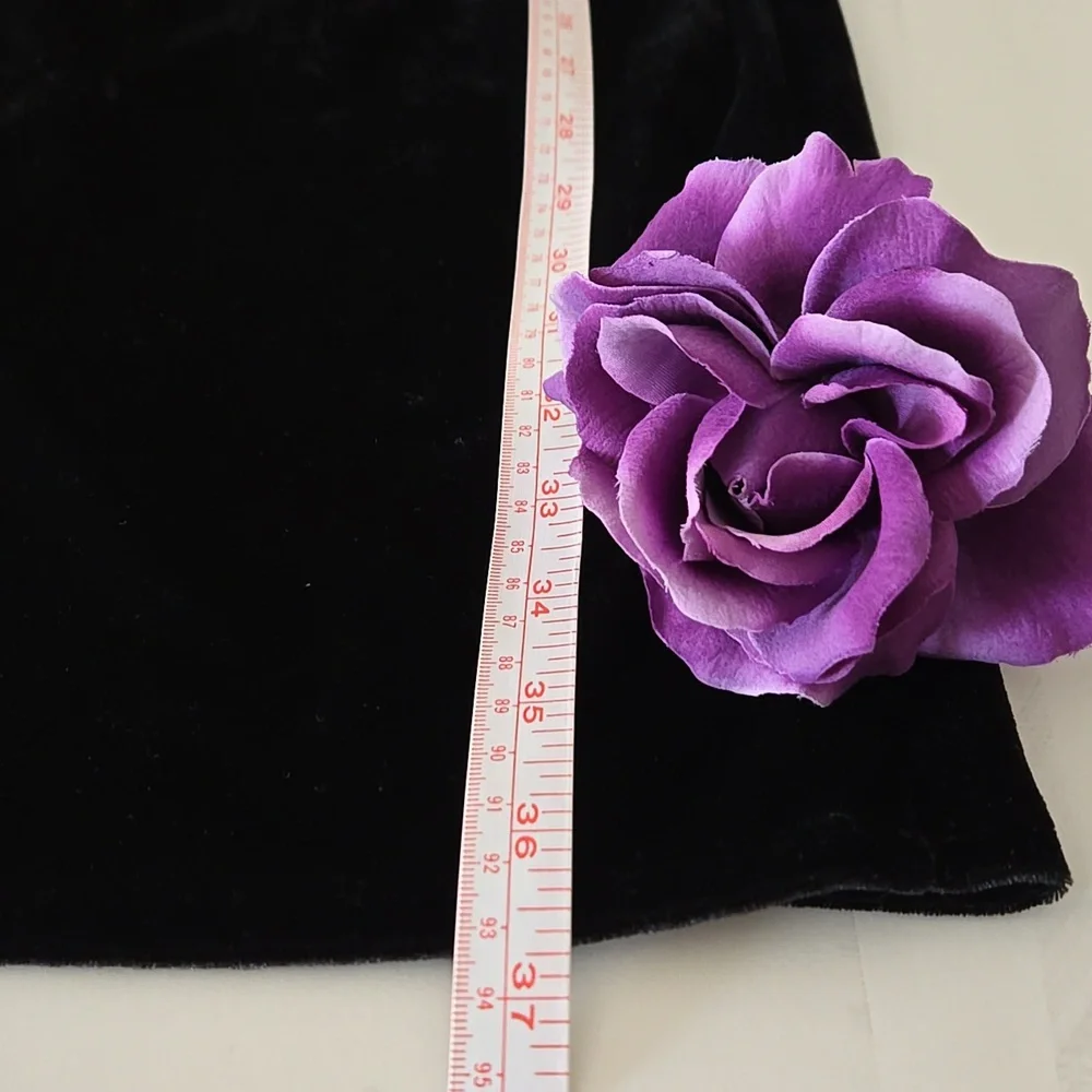 Black Velvet Midi Slip Dress Small | Stretchy Lined Bodycon by The Vintage Shop - Picture 8 of 9